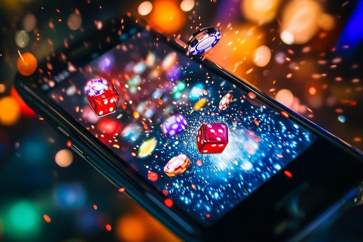 Antarmuka aplikasi mobile ceria4d menampilkan meja live-dealer blackjack dan roulette