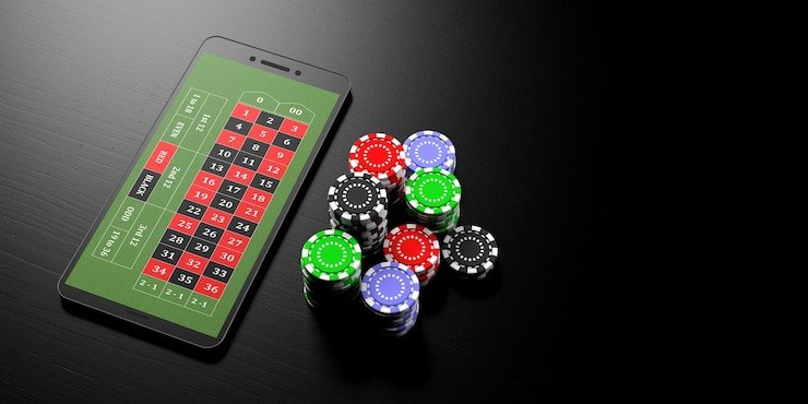 Layar ponsel menampilkan aplikasi ceria4d dengan meja blackjack dan tombol kontrol permainan