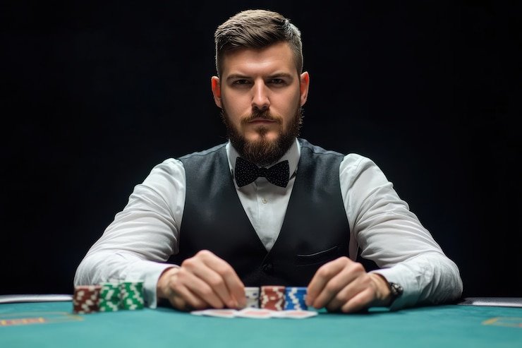 Antarmuka aplikasi ceria4d menampilkan meja Live Baccarat dengan dealer dan kartu